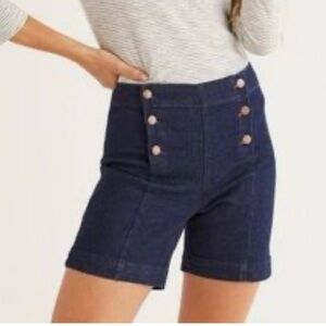 Navy High- Waisted Women's Jean Shorts